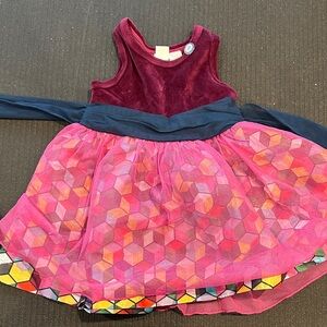 Matilda Jane Pink and Burgundy Kids Dress